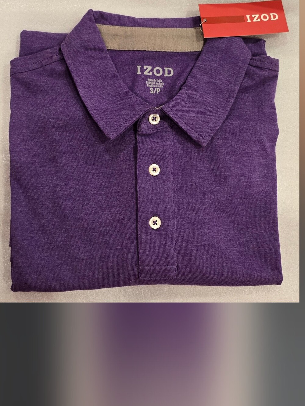 Izod Men's Heathered Purple Polo Shirt